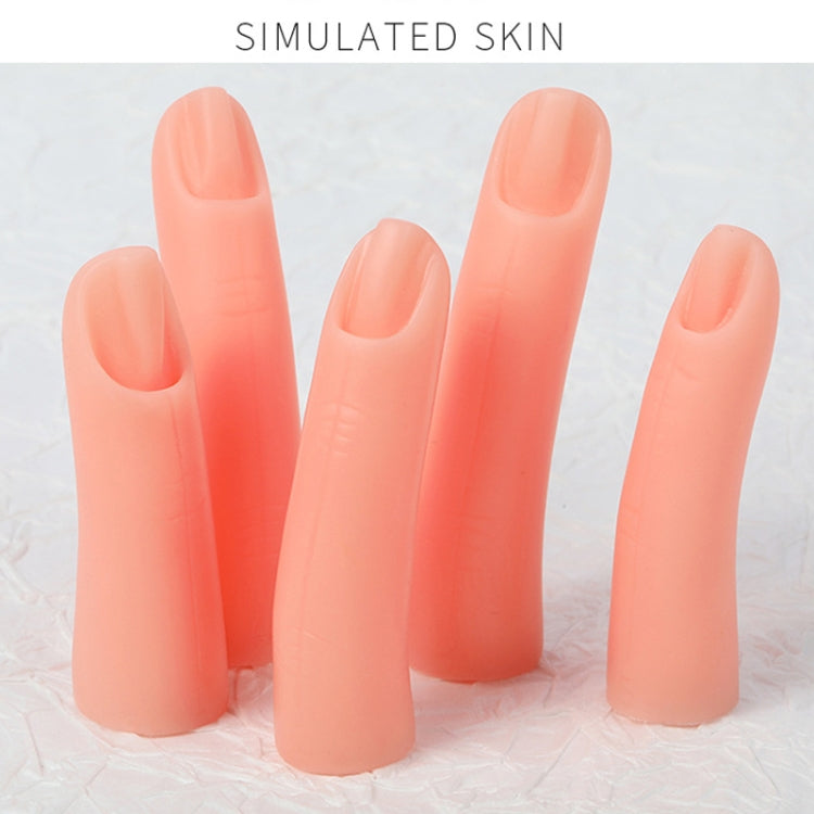 5pcs /Set Nail Art Silicone Fake Fingers Insertable Nail Piece Practice Finger Molds, Style: Without Magnet