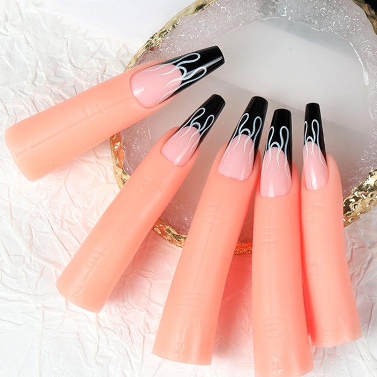 5pcs /Set Nail Art Silicone Fake Fingers Insertable Nail Piece Practice Finger Molds, Style: Without Magnet