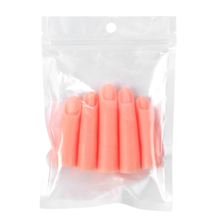 5pcs /Set Nail Art Silicone Fake Fingers Insertable Nail Piece Practice Finger Molds, Style: Without Magnet