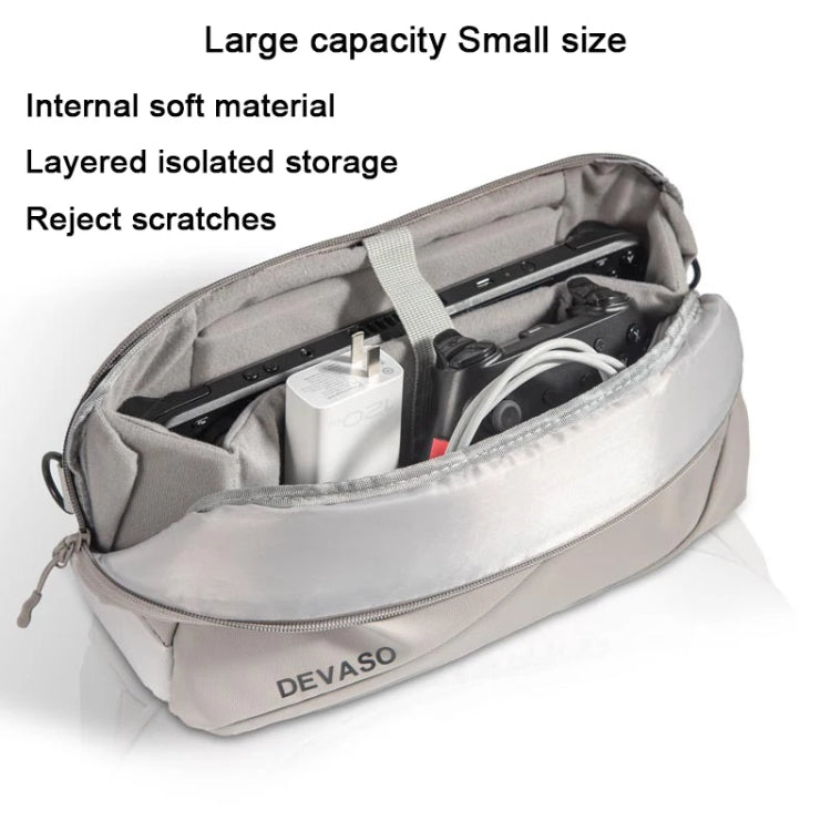 DEVASO Handheld Universal Storage Bag Crossbody Bag - Silver Enlarge