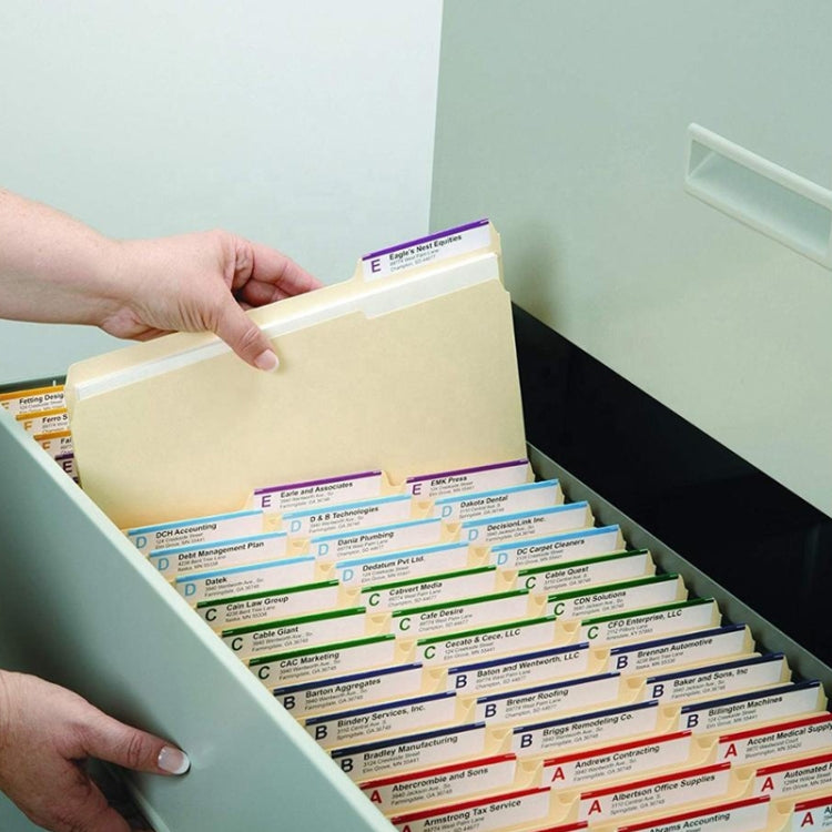 100sheets /Box Letter Size File Folder 1/3-Cut Tab Manila Folders - Beige