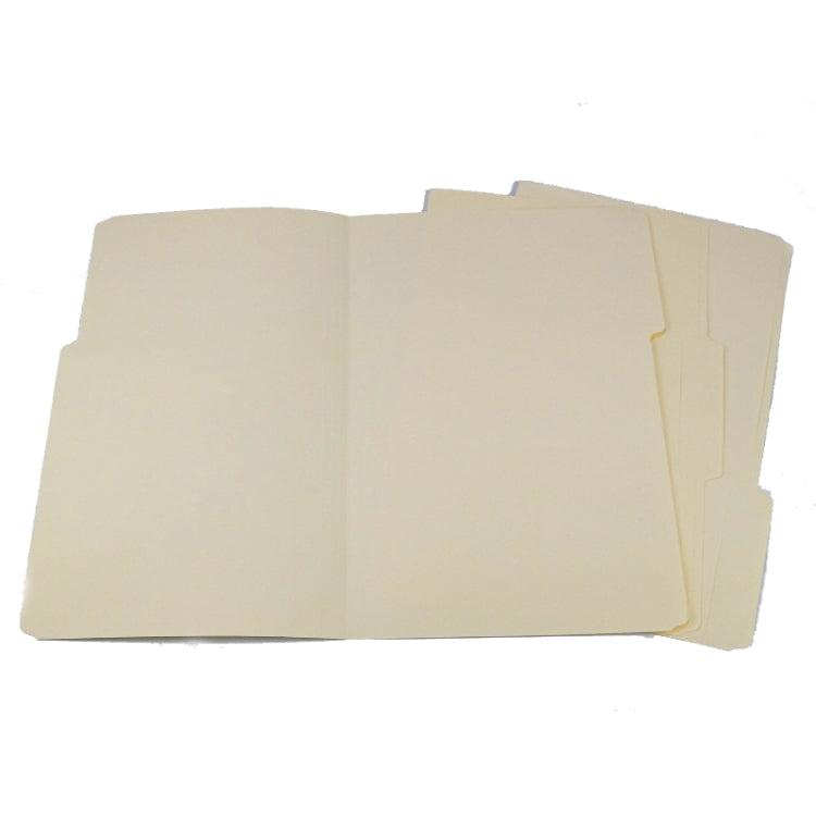 100sheets /Box Letter Size File Folder 1/3-Cut Tab Manila Folders - Beige
