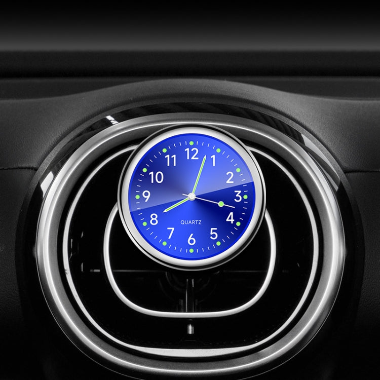 Car Digital Electronic Quartz Luminous Clock, Color: Ruby Blue+Air Outlet Clip