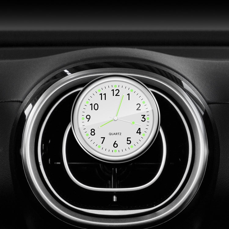 Car Digital Electronic Quartz Luminous Clock, Color: White+Air Outlet Clip