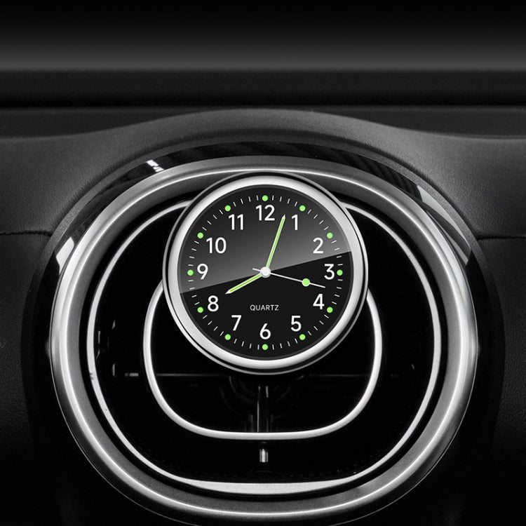 Car Digital Electronic Quartz Luminous Clock, Color: Black+Air Outlet Clip
