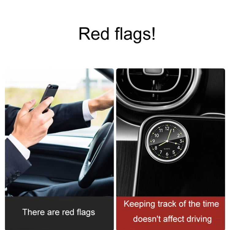 Car Digital Electronic Quartz Luminous Clock, Color: Ruby Red+Air Outlet Clip