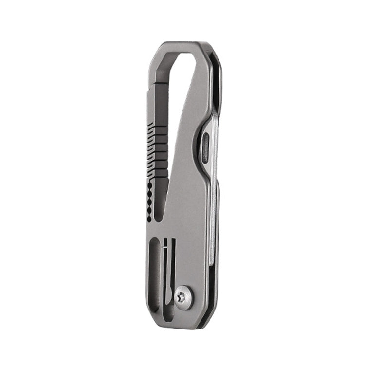 Multifunctional Titanium Keychain Outdoor Portable Defense Mini Folding Knife, Style: With Steel Ring