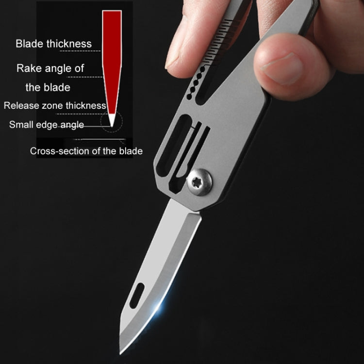 Multifunctional Titanium Keychain Outdoor Portable Defense Mini Folding Knife, Style: With Steel Ring