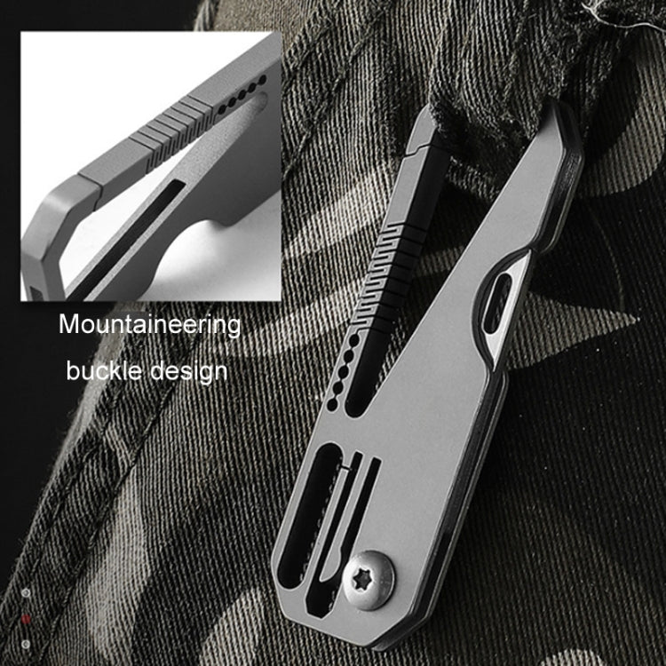 Multifunctional Titanium Keychain Outdoor Portable Defense Mini Folding Knife, Style: With Steel Ring