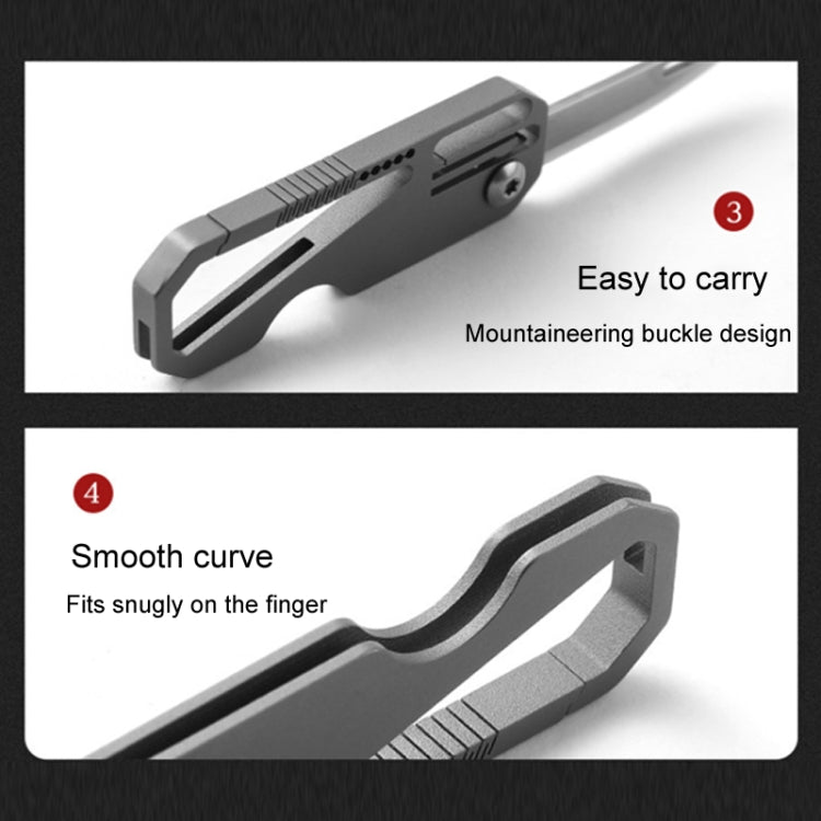 Multifunctional Titanium Keychain Outdoor Portable Defense Mini Folding Knife, Style: With Steel Ring