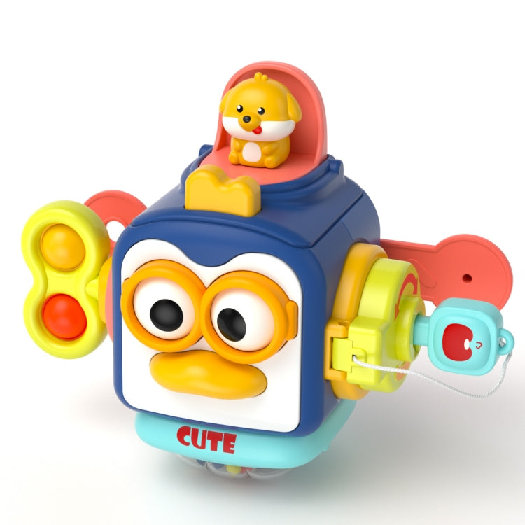 Infant Busy Ball Baby Hand Grip Ball Puzzle Sensory Hexahedron Toys - Penguin