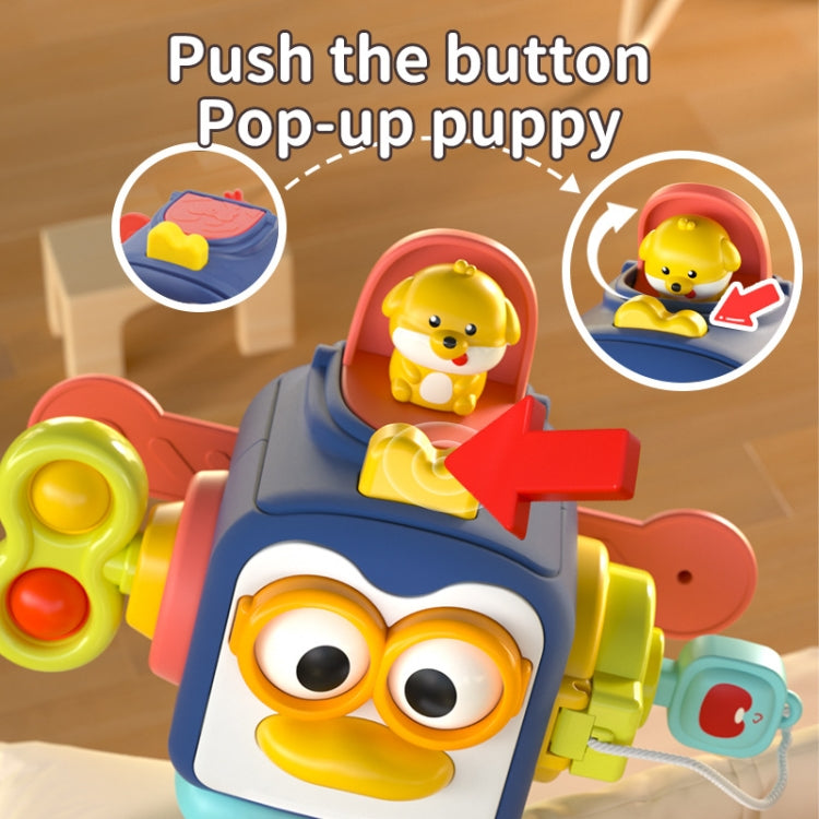 Infant Busy Ball Baby Hand Grip Ball Puzzle Sensory Hexahedron Toys - Penguin