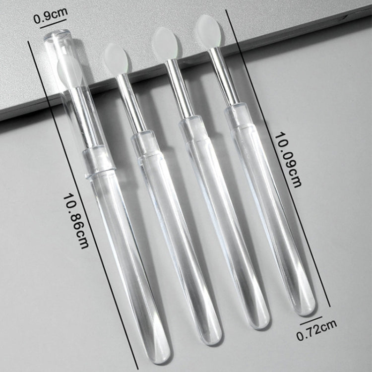 2pcs Nail Art Silicone Applicator Sticks Multi-Purpose Dabbing Powder Glitter Eyeshadow Brush Applying Manicure Tool