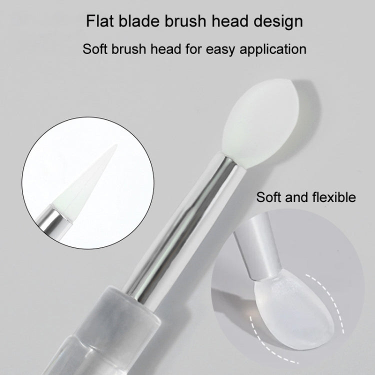 2pcs Nail Art Silicone Applicator Sticks Multi-Purpose Dabbing Powder Glitter Eyeshadow Brush Applying Manicure Tool