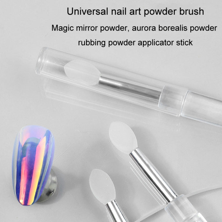 2pcs Nail Art Silicone Applicator Sticks Multi-Purpose Dabbing Powder Glitter Eyeshadow Brush Applying Manicure Tool