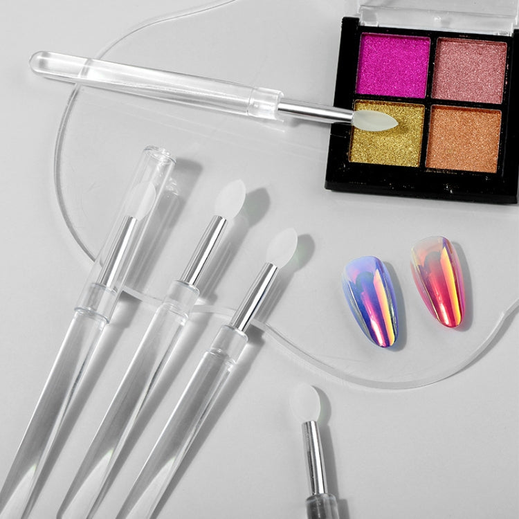 2pcs Nail Art Silicone Applicator Sticks Multi-Purpose Dabbing Powder Glitter Eyeshadow Brush Applying Manicure Tool