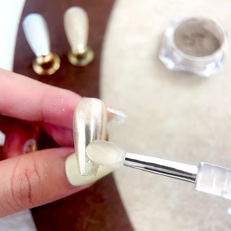 2pcs Nail Art Silicone Applicator Sticks Multi-Purpose Dabbing Powder Glitter Eyeshadow Brush Applying Manicure Tool