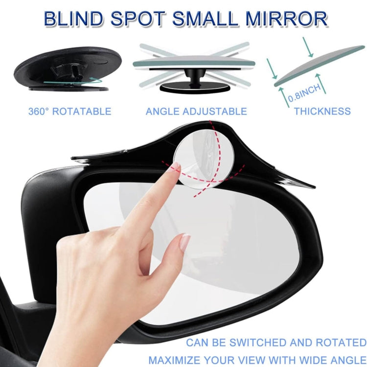 1pair Car Rearview Mirror Rain Eyebrow Blind Spot Reversing Round Mirror