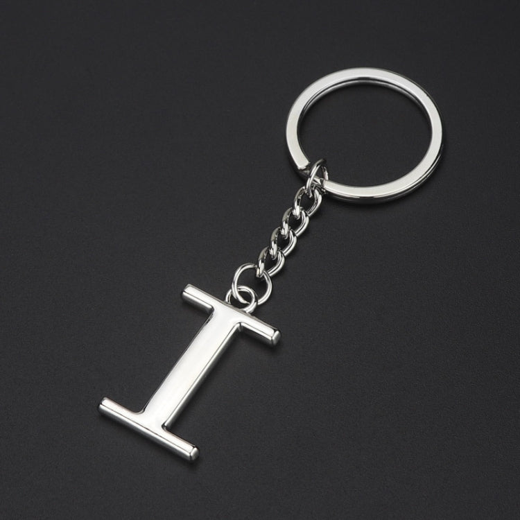 Double-Sided Three-Dimensional Plating Alphabet Keychain, Style: I