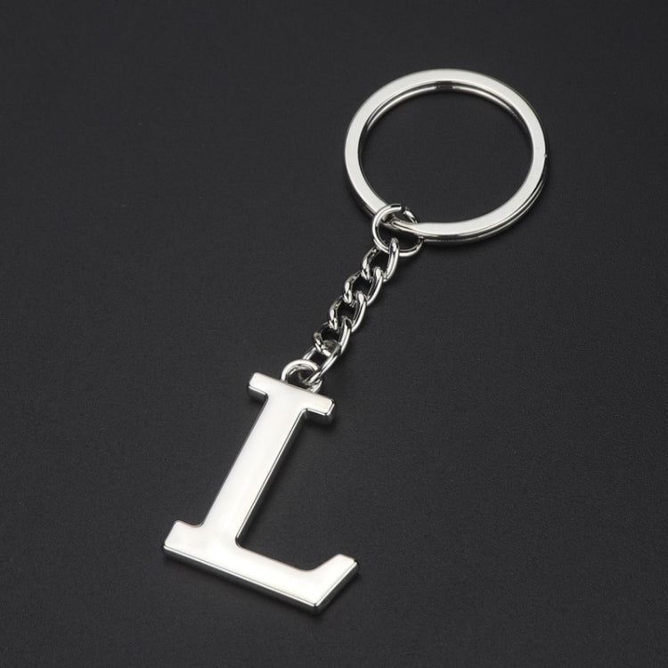 Double-Sided Three-Dimensional Plating Alphabet Keychain, Style: L