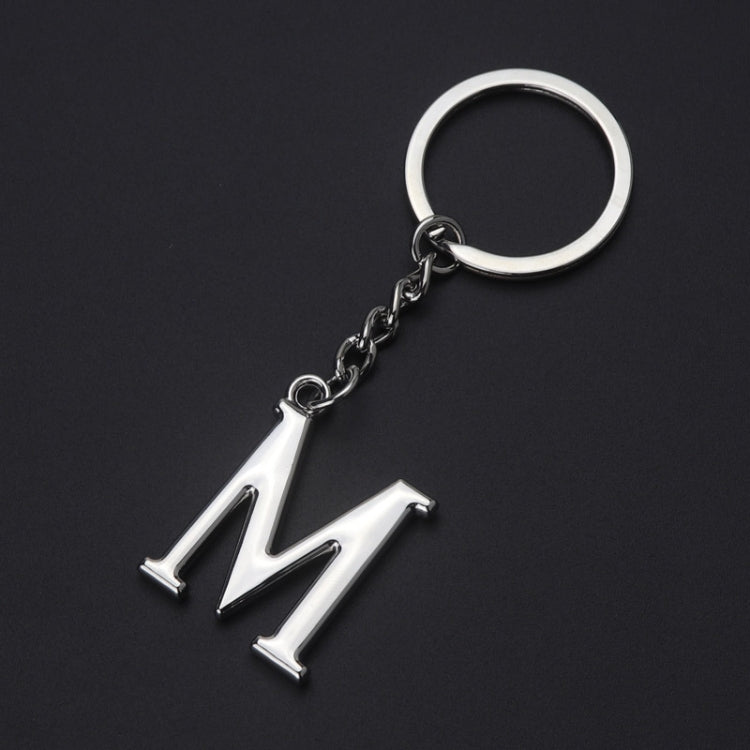 Double-Sided Three-Dimensional Plating Alphabet Keychain, Style: M