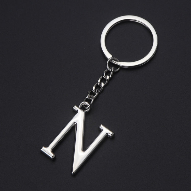 Double-Sided Three-Dimensional Plating Alphabet Keychain, Style: N