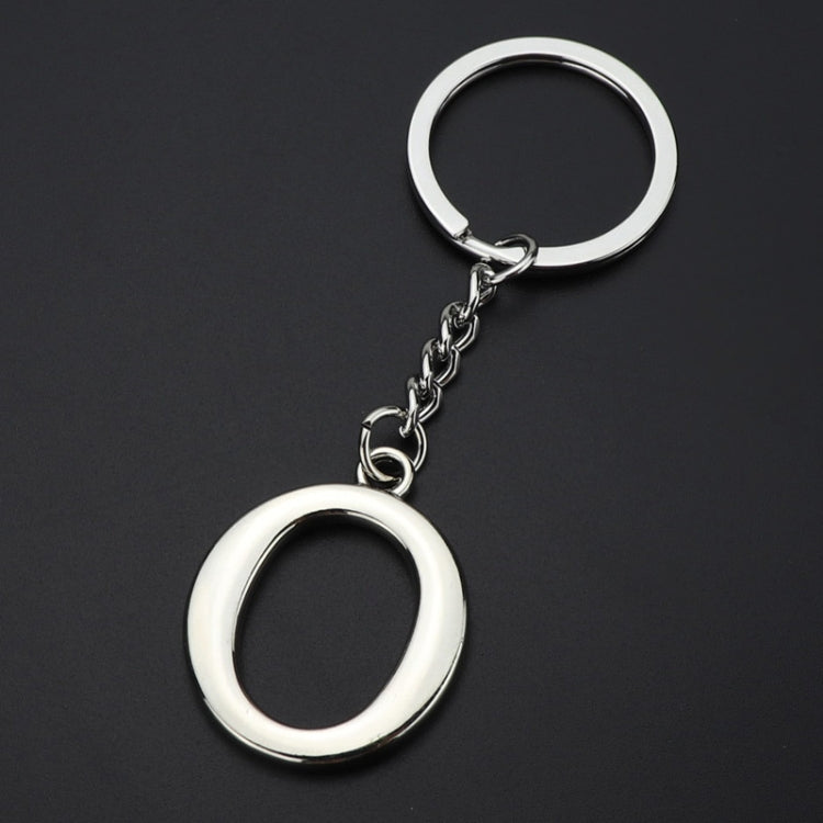 Double-Sided Three-Dimensional Plating Alphabet Keychain, Style: O