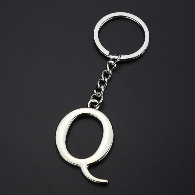 Double-Sided Three-Dimensional Plating Alphabet Keychain, Style: Q