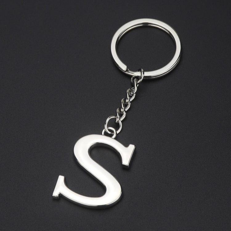 Double-Sided Three-Dimensional Plating Alphabet Keychain, Style: S