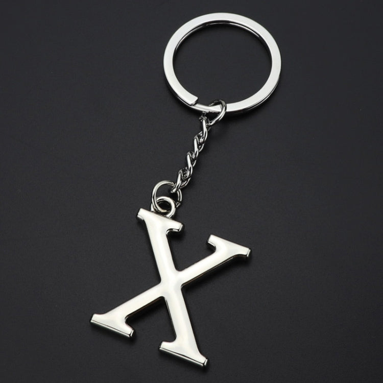 Double-Sided Three-Dimensional Plating Alphabet Keychain, Style: X