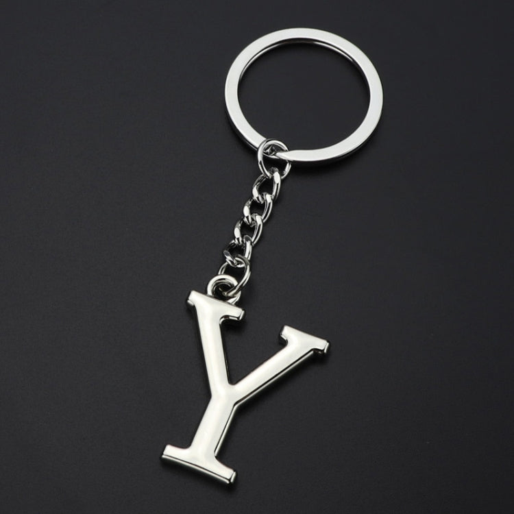 Double-Sided Three-Dimensional Plating Alphabet Keychain, Style: Y