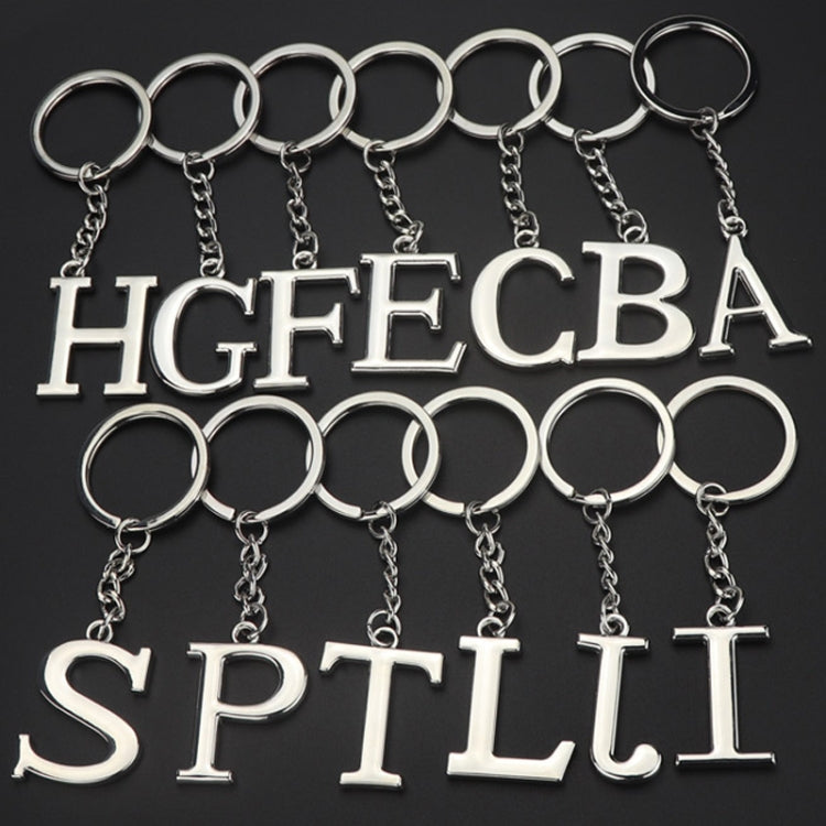 Double-Sided Three-Dimensional Plating Alphabet Keychain, Style: I