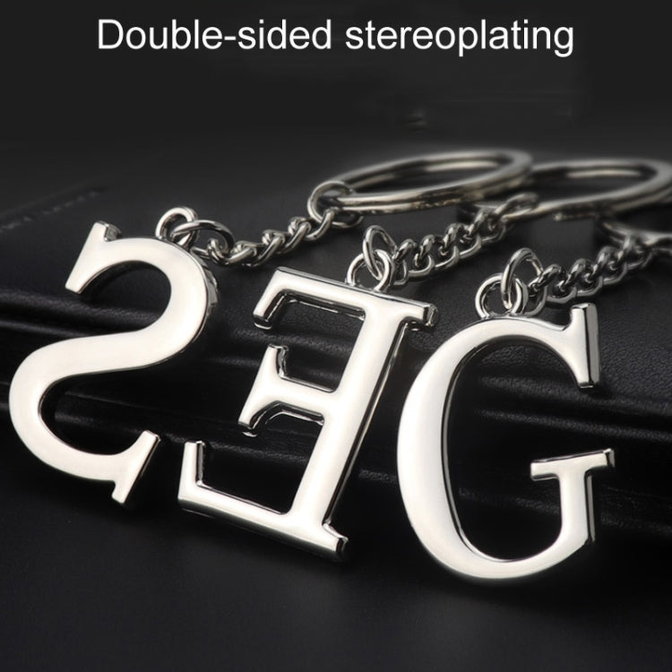 Double-Sided Three-Dimensional Plating Alphabet Keychain, Style: A