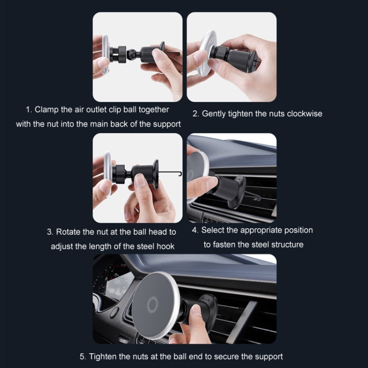 Car Wireless Magnetic Atmosphere Light Mobile Phone Holder - W17
