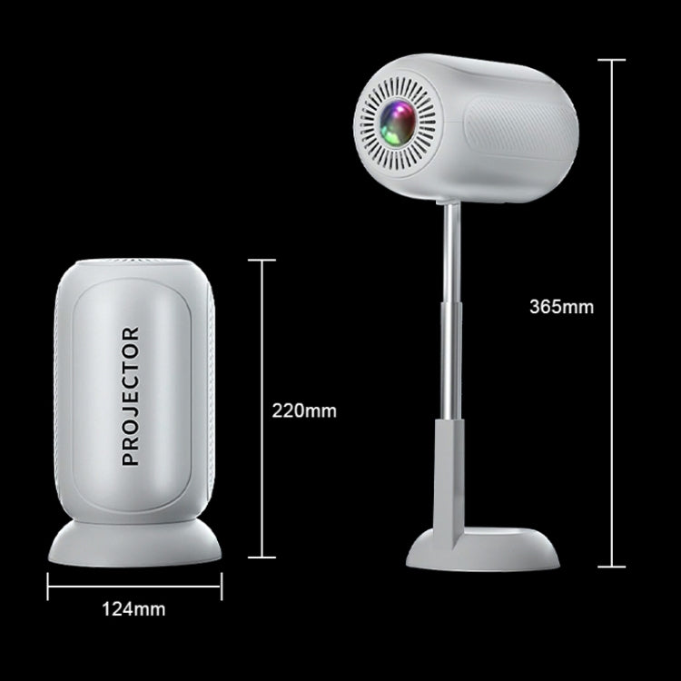 TS-6 Android 11 WiFi6 4K Mini Projector Hidden Lift Gimbal Projector US Plug - White