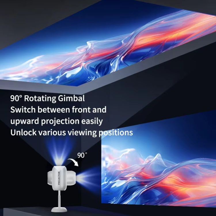 TS-6 Android 11 WiFi6 4K Mini Projector Hidden Lift Gimbal Projector AU Plug - White