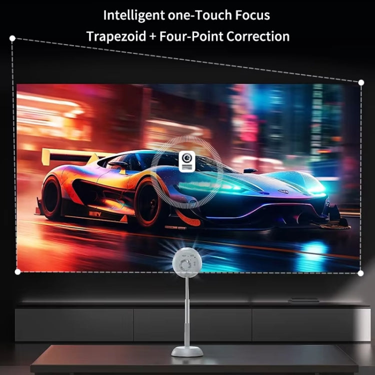 TS-6 Android 11 WiFi6 4K Mini Projector Hidden Lift Gimbal Projector US Plug - White