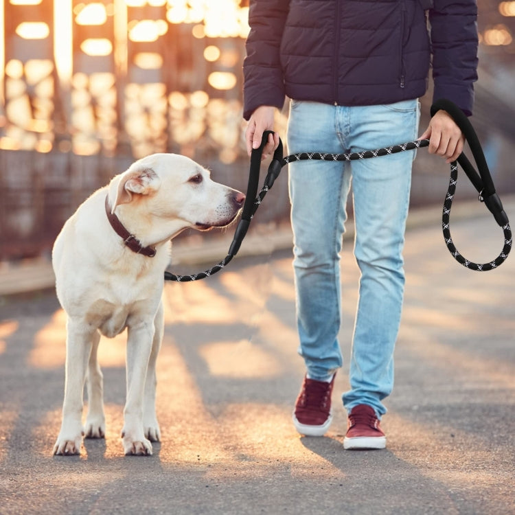 Double Handle Dog Leash Nylon Reflective Rope for Control Safety Training, Size: 150 x 1.2cm