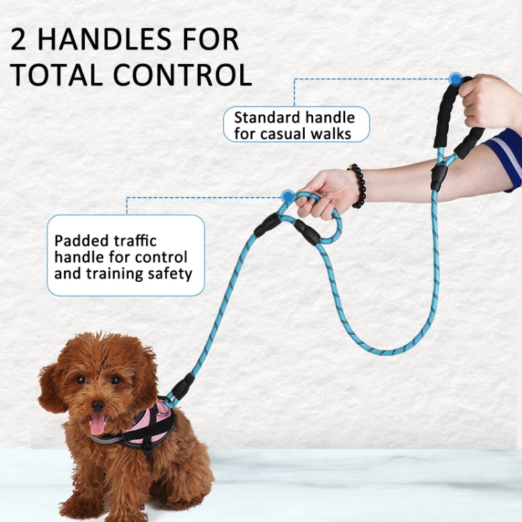 Double Handle Dog Leash Nylon Reflective Rope for Control Safety Training, Size: 180 x 1.2cm