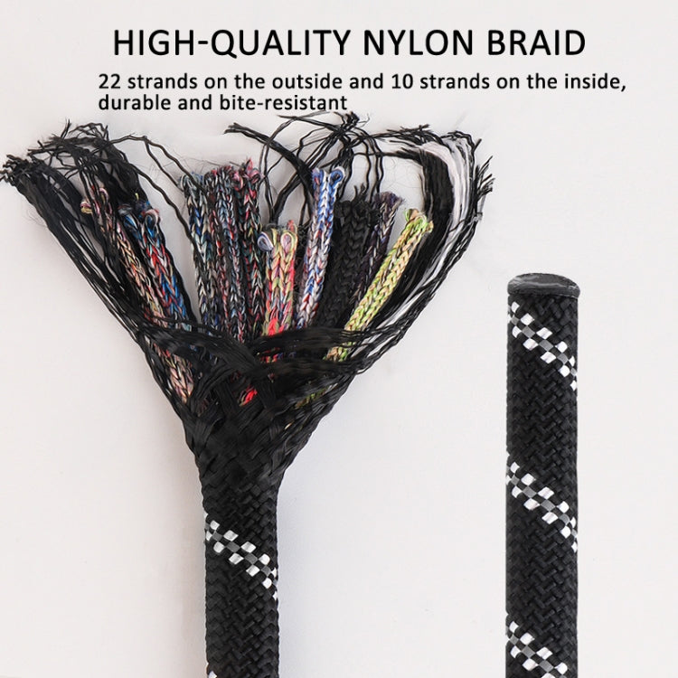 Double Handle Dog Leash Nylon Reflective Rope for Control Safety Training, Size: 180 x 1.2cm