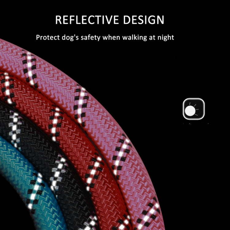 Double Handle Dog Leash Nylon Reflective Rope for Control Safety Training, Size: 150 x 1.2cm