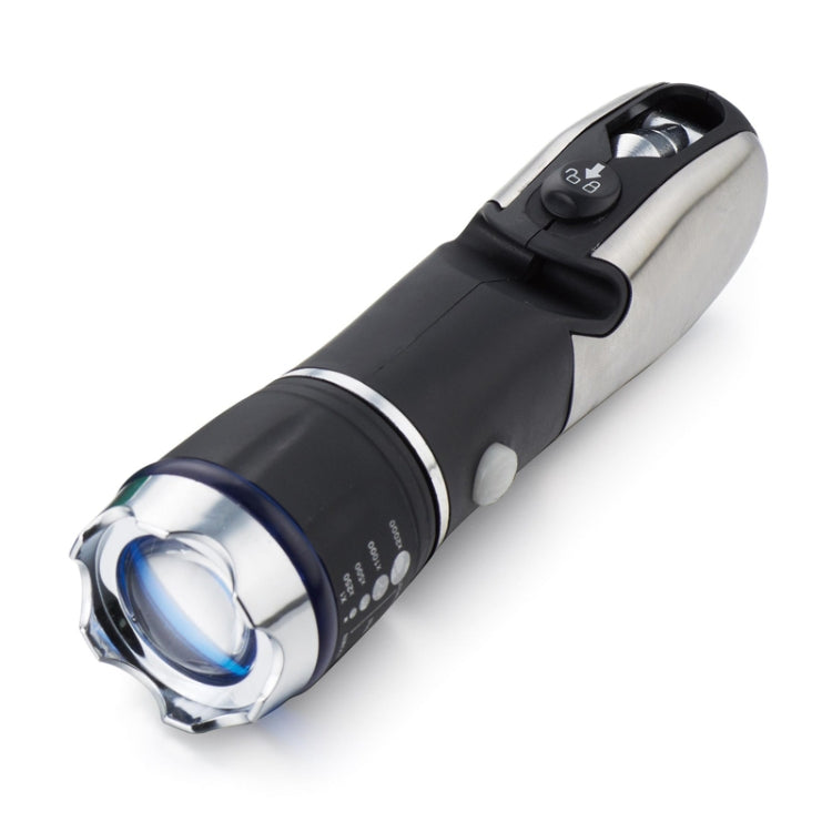 Outdoor Window Breaking Escape Safety Hammer Emergency Flashlight - Black White