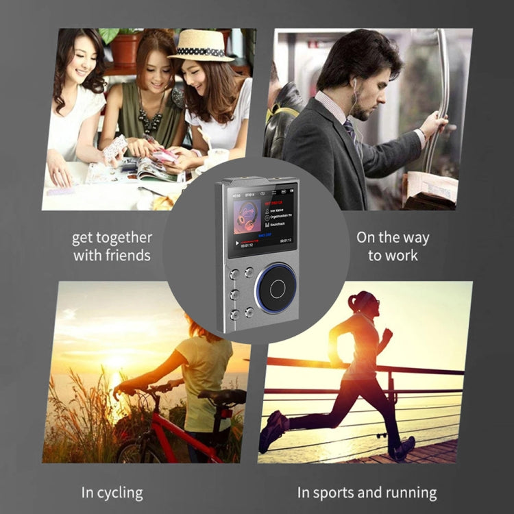 2.4 Inch HIFI Bluetooth Music Player DSD256 Mastering Sound Quality Walkman, Memory: 16GB+16GB