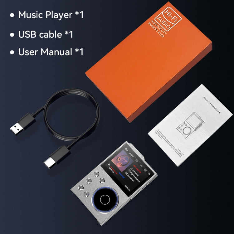 2.4 Inch HIFI Bluetooth Music Player DSD256 Mastering Sound Quality Walkman, Memory: 16GB
