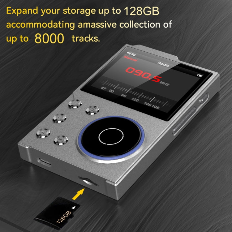 2.4 Inch HIFI Bluetooth Music Player DSD256 Mastering Sound Quality Walkman, Memory: 16GB+16GB