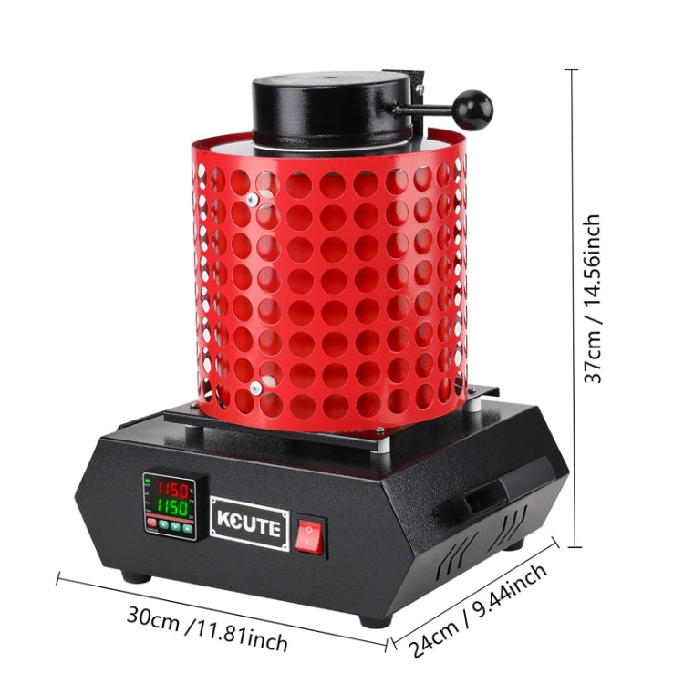 Jewelry Melting Furnace Gold Silver Copper And Aluminum Melting Pot Graphite Crucible Stove, Style: 1KG EU Plug