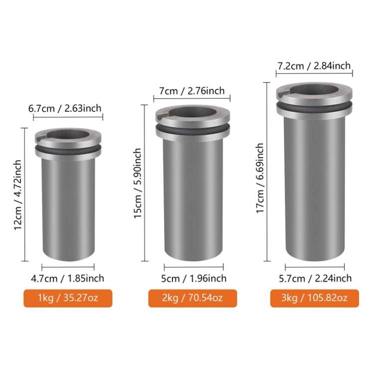 Jewelry Melting Furnace Gold Silver Copper And Aluminum Melting Pot Graphite Crucible Stove, Style: 1KG US Plug