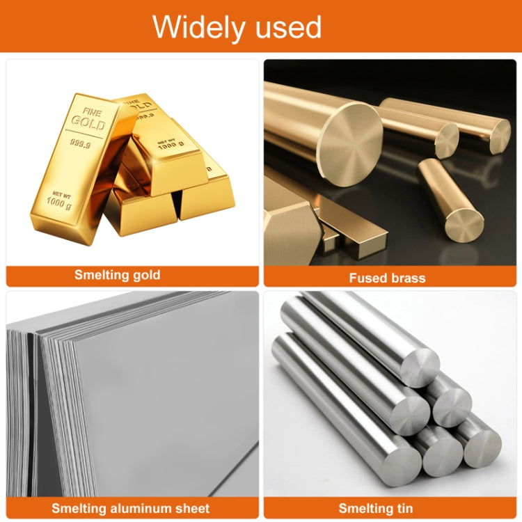 Jewelry Melting Furnace Gold Silver Copper And Aluminum Melting Pot Graphite Crucible Stove, Style: 2KG US Plug