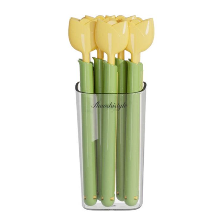 5pcs /Box Tulip Shaped Food Bag Sealing Clip Portable Snack Bread Sealing Clip With Magnetic Storage Box