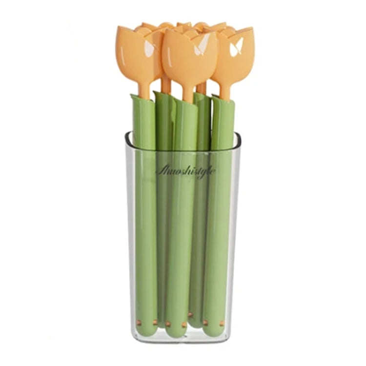 5pcs /Box Tulip Shaped Food Bag Sealing Clip Portable Snack Bread Sealing Clip With Magnetic Storage Box
